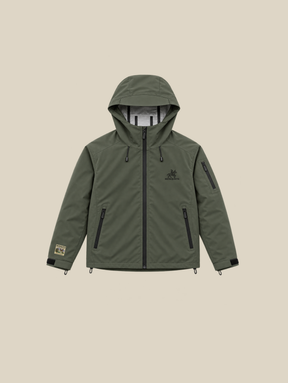 OLIVE RAIN SHELL JACKET "MOSQUETS" - Mosquets