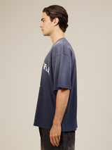 DARK BLUE SUNFADED T-SHIRT "NEW YORK"