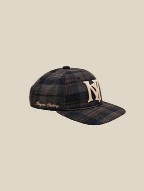 CHECK WOOL BASEBALL CAP "NY" - Mosquets