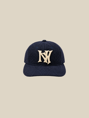 BLUE WOOL BASEBALL CAP "NY" - Mosquets
