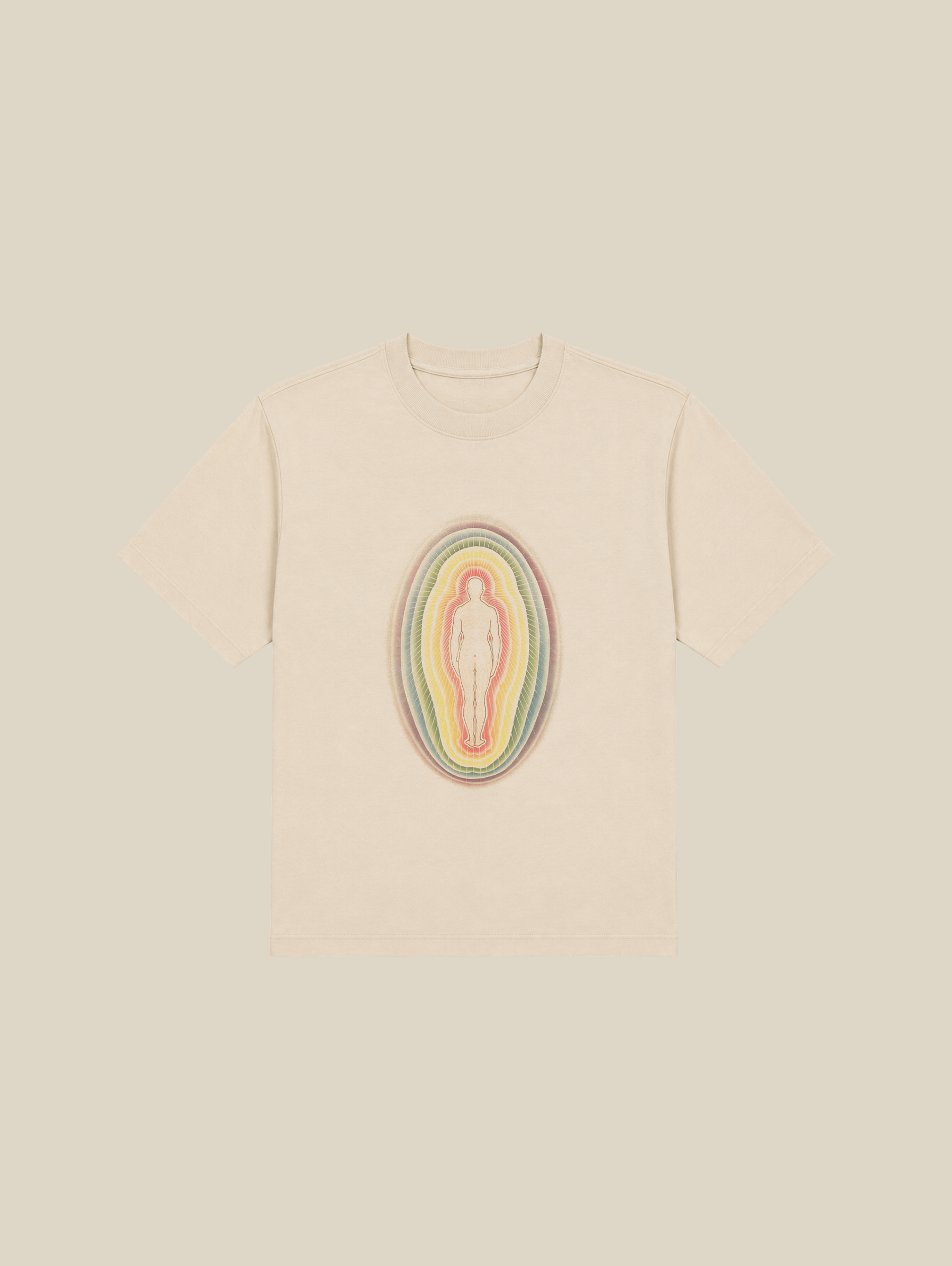BEIGE T-SHIRT "HUMAN AURA" - Mosquets