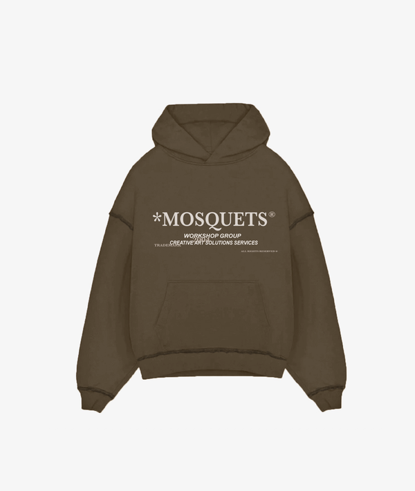 LIGHT BROWN OPEN EDGES HOODED "WORKSHOP" - Mosquets