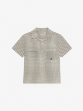 SEERSUCKER BLACK/WHITE SHIRT "M"