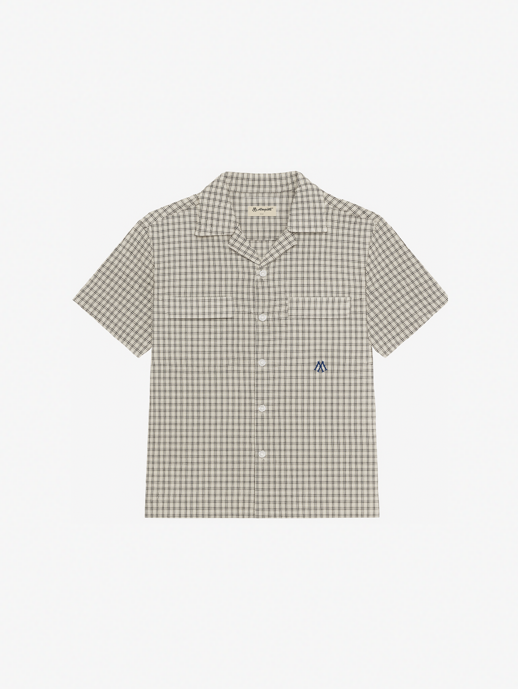 SEERSUCKER BLACK/WHITE SHIRT "M"