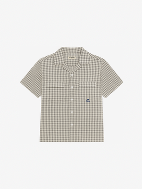 SEERSUCKER BLACK/WHITE SHIRT "M"