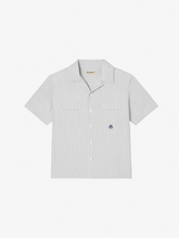 GREY/ WHITE STRIPE OXFORD SHIRT "M"