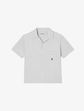 GREY/ WHITE STRIPE OXFORD SHIRT "M"