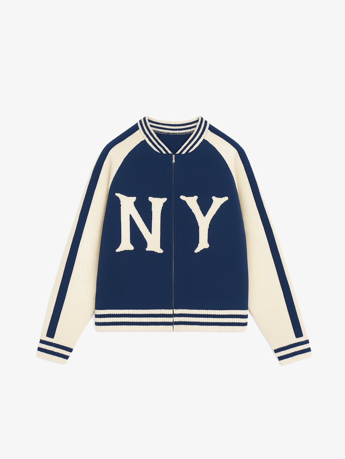 DARK BLUE KNIT JACKET "NY"