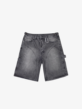 GREY WASHED DENIM JORTS "V1"