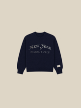 DARK BLUE KNIT SWEATER "BASEBALL CLUB" - Mosquets