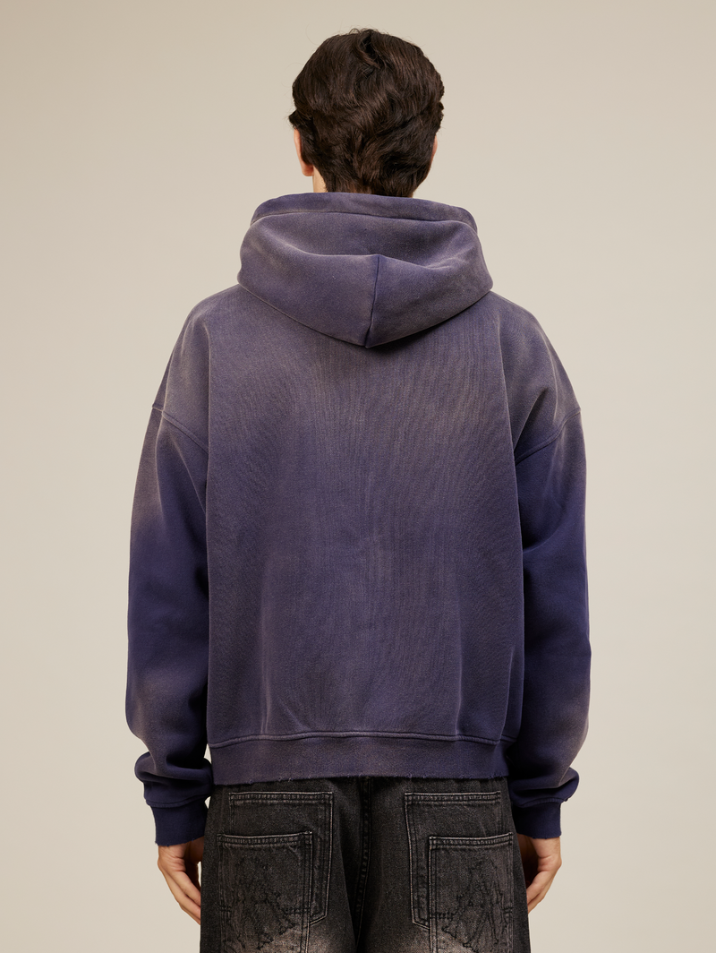 DARK BLUE SUNFADED ZIP  HOODED "23"