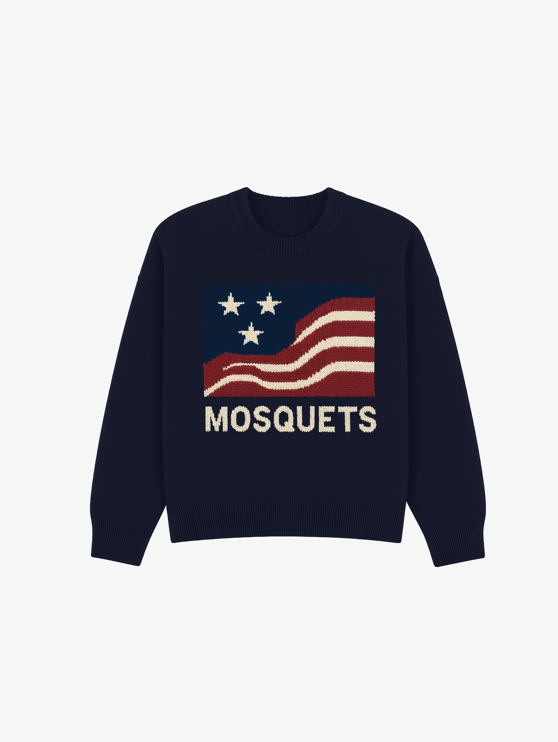 DARK BLUE KNIT SWEATER "AMERICANA" - Mosquets