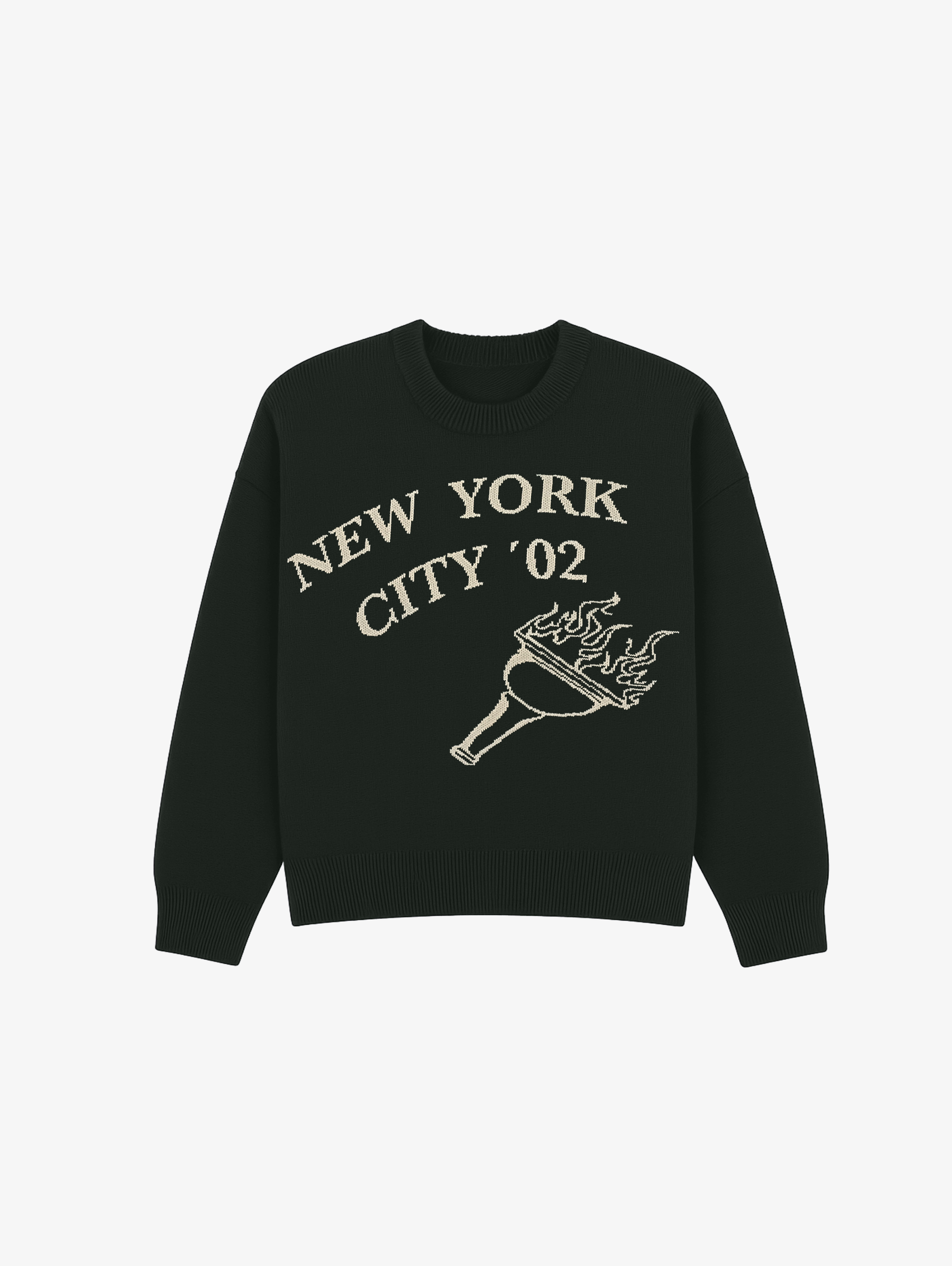 DARK GREY KNIT SWEATER "NY 02"