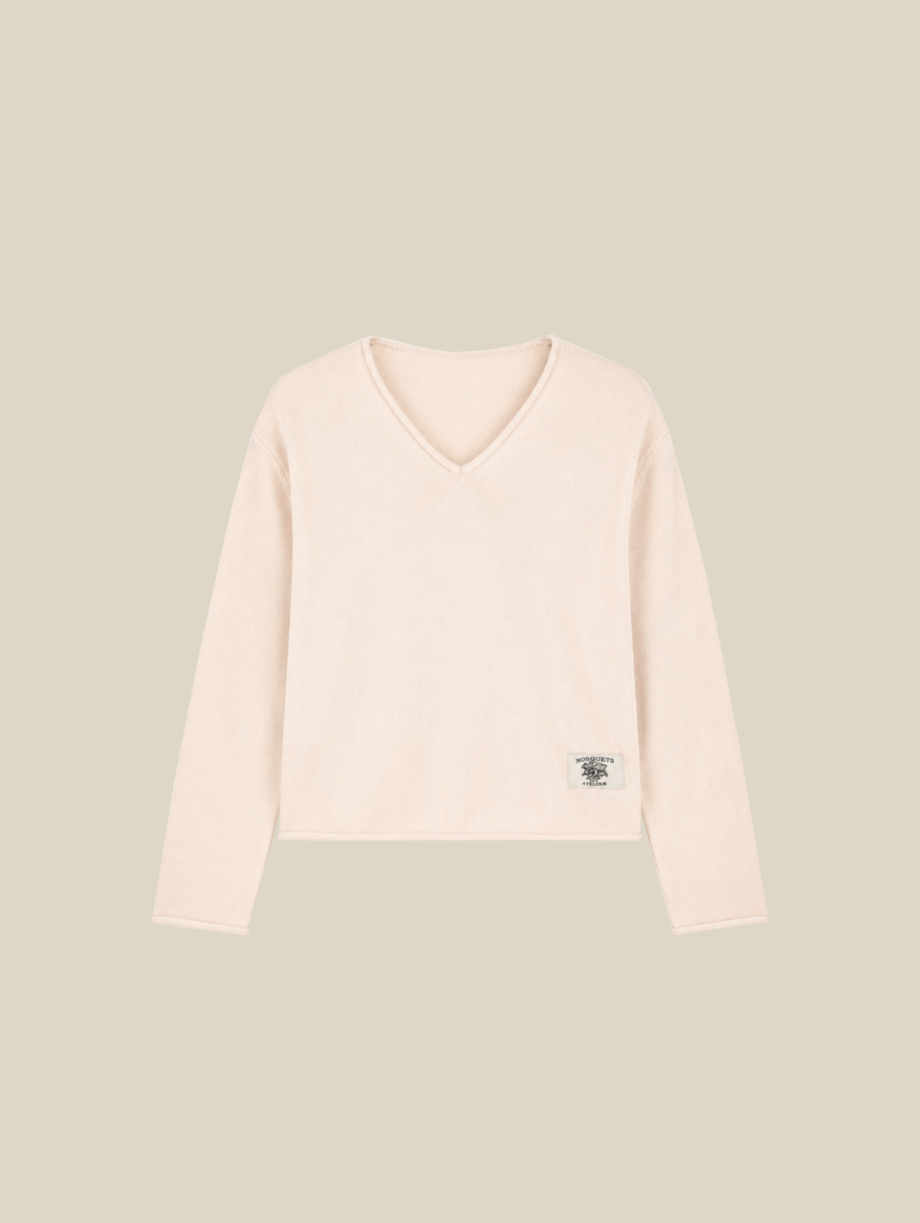 BEIGE CUT OFF KNIT "MOSQUETS ATELIER"