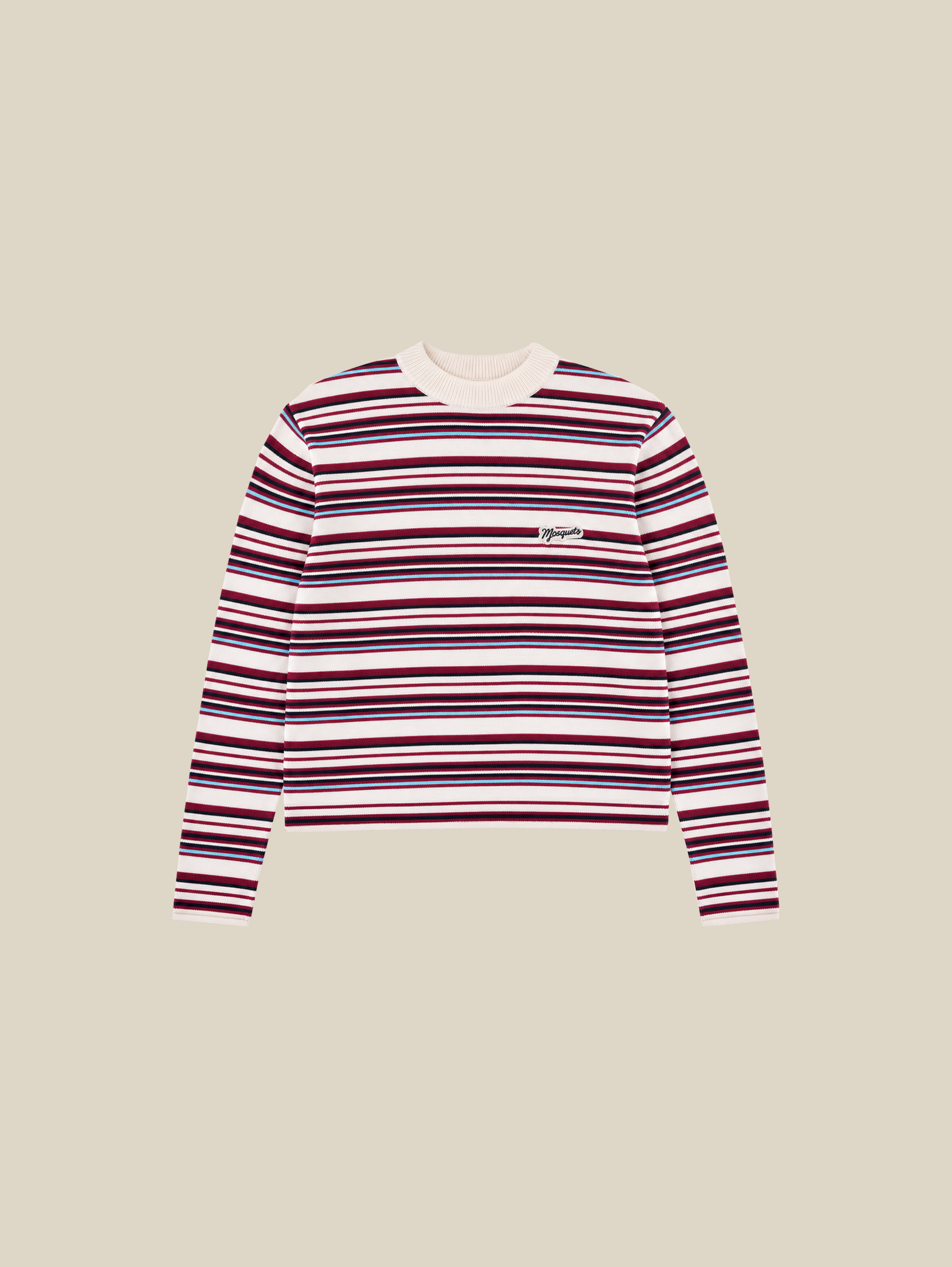 RED STRIPE CUT OFF KNIT 