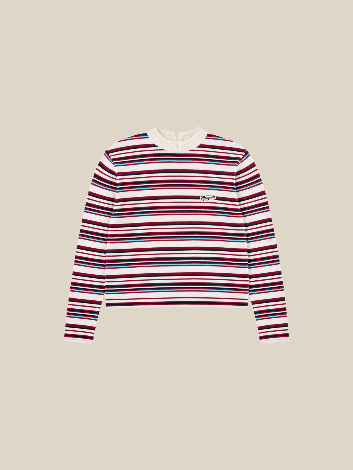 RED STRIPE CUT OFF KNIT "MOSQUETS ATELIER"