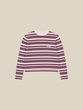 RED STRIPE CUT OFF KNIT "MOSQUETS ATELIER"