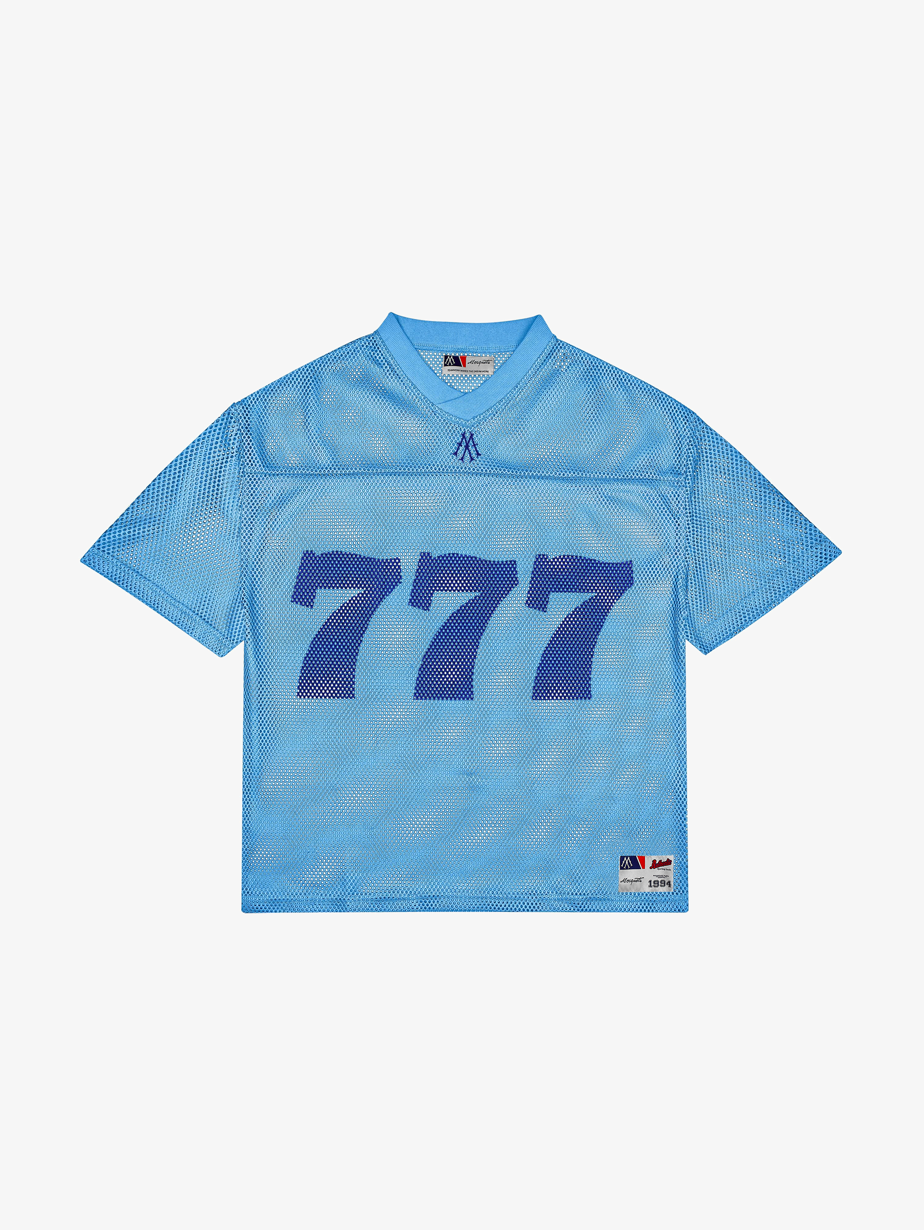 LIGHT BLUE MESH FOOTBALL JERSEY 