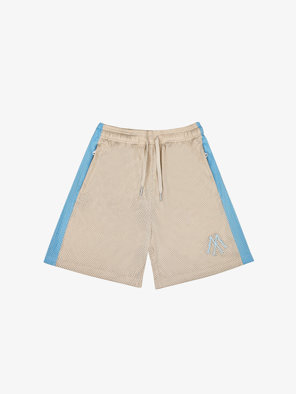 CREAM MESH SHORTS STRIPE "LIGHT BLUE"