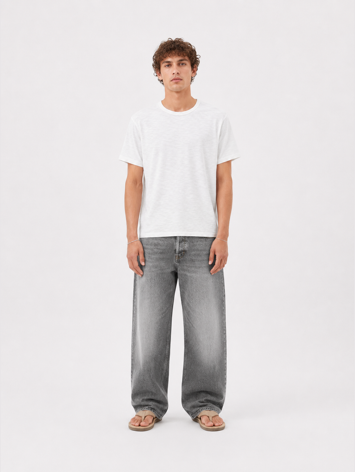 WHITE SLUB T-SHIRT "MOSQUETS"