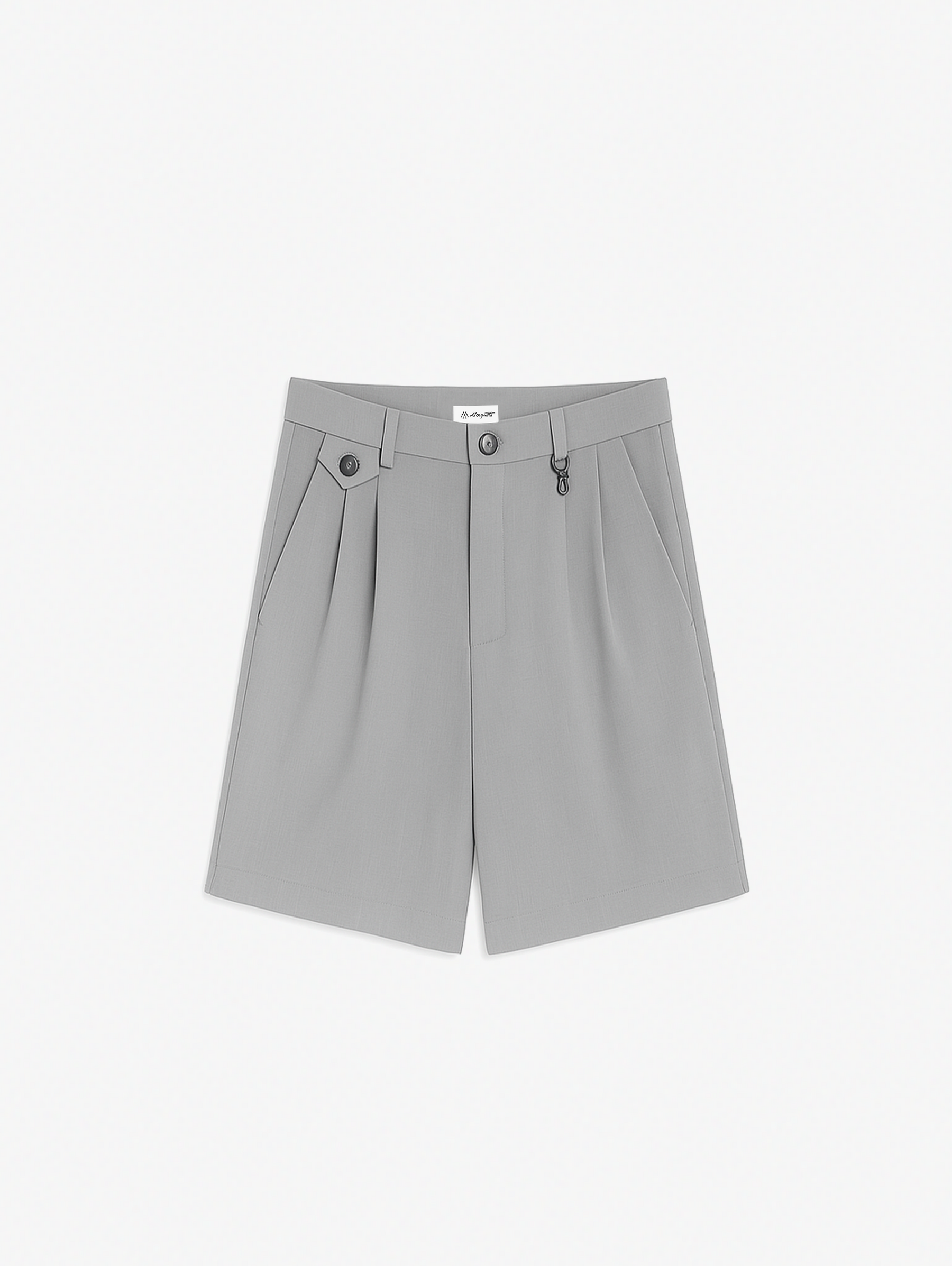 PLEATED SHORTS "LIGHT GREY"