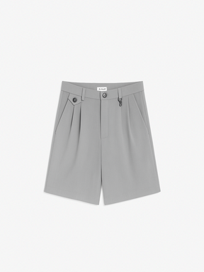 PLEATED SHORTS "LIGHT GREY"
