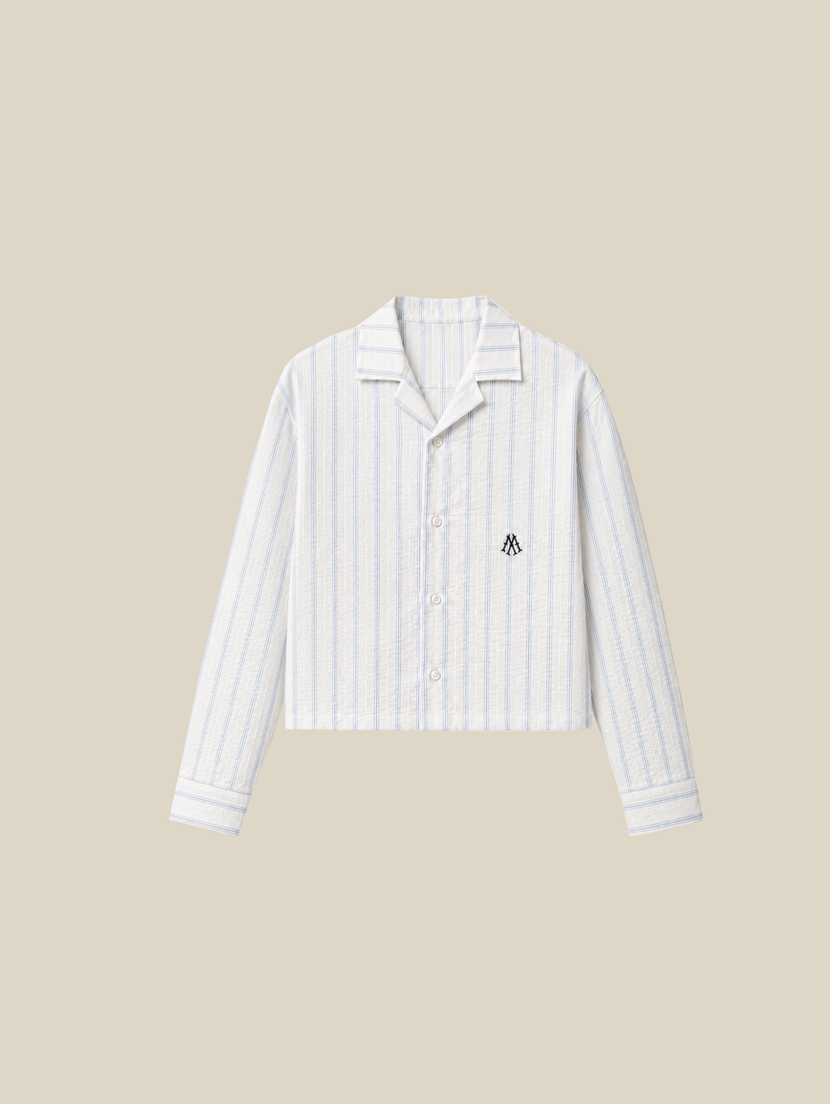 BLUE WHITE PINSTRIPE SHIRT "M"