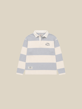 RUGBY POLO STRIPE GREY WHITE "MOSQUETS"