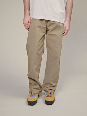 BEIGE CONTRAST NYLON TRACK PANTS