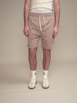 BEIGE MESH SHORTS STRIPE "LIGHT BROWN"