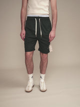 DARK GREEN MESH SHORTS STRIPE "CREAM"