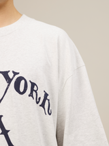 LIGHT GREY SUNFADED T-SHIRT "NEW YORK"