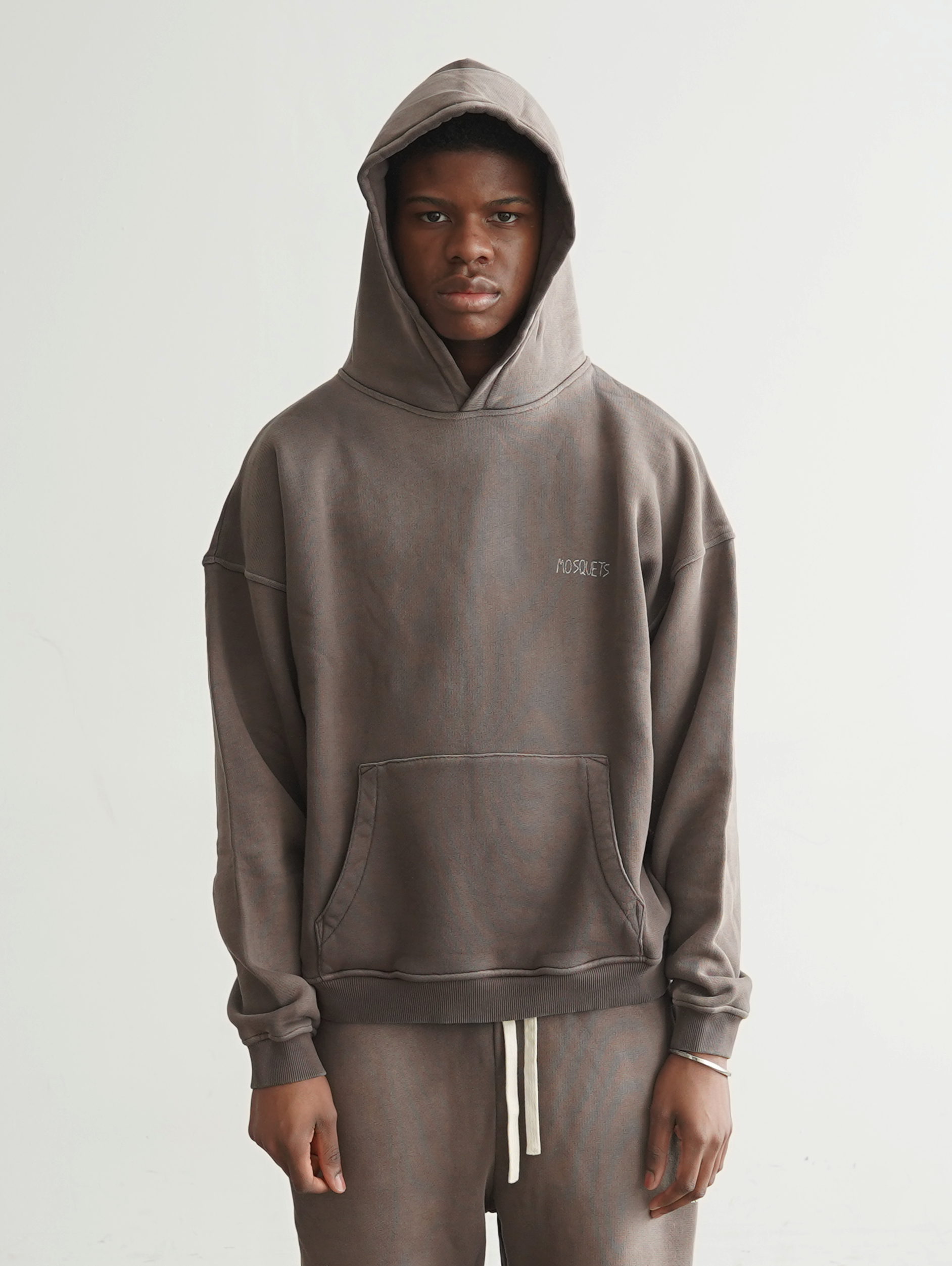 BROWN SUNFADED HOODED 