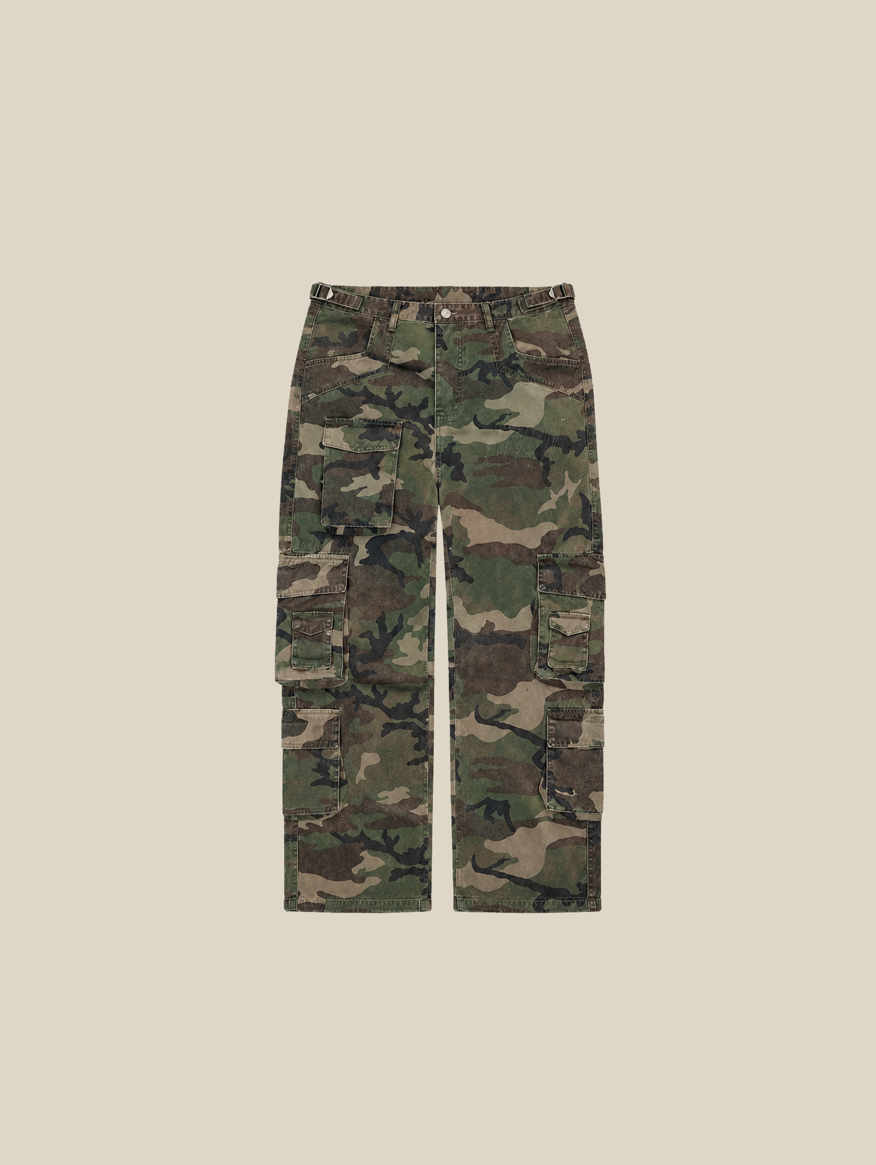 MULTIPOCKETS CARGO PANTS CAMOUFLAGE "OLIVE"