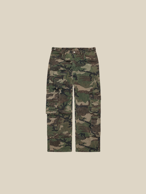 MULTIPOCKETS CARGO PANTS CAMOUFLAGE "OLIVE"