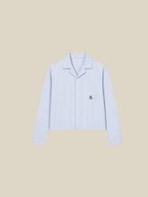 BLUE WHITE STRIPE OXFORD  SHIRT "M"