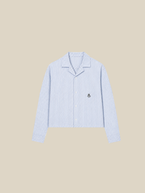 BLUE WHITE STRIPE OXFORD  SHIRT "M"