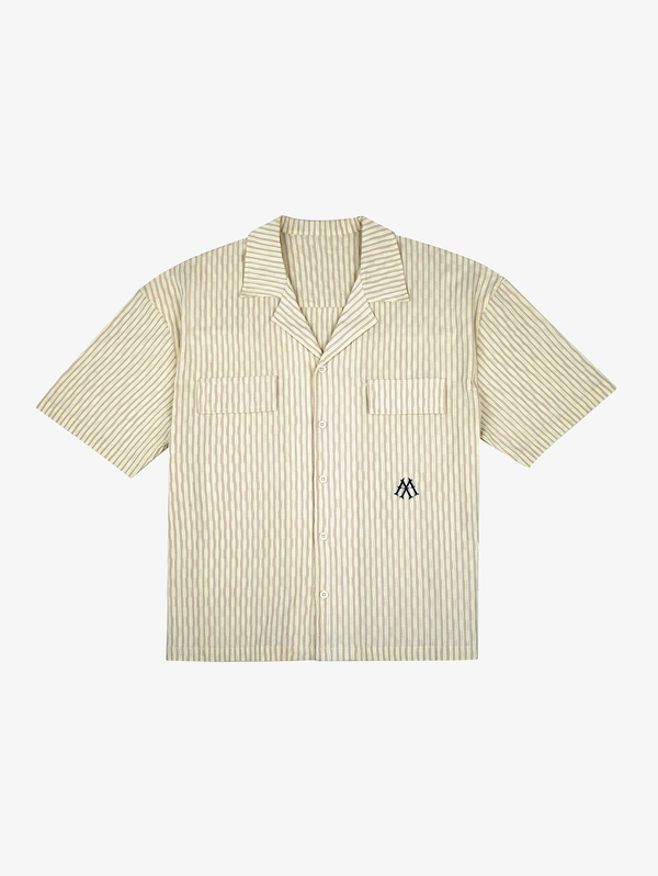 YELLOW STRIPE RESORT SHIRT "M"