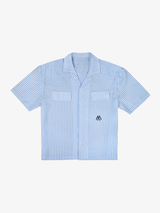 BLUE WHITE  STRIPE RESORT SHIRT "M"