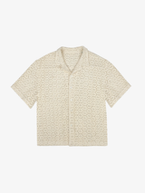 CREAM WHITE CROCHET RESORT SHIRT