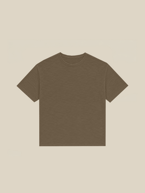 OLIVE SLUB T-SHIRT "MOSQUETS"