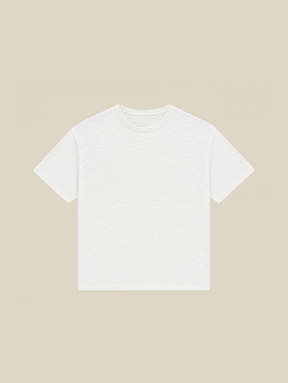 WHITE SLUB T-SHIRT "MOSQUETS"