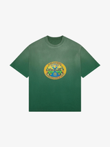 GREEN SUNFADED T-SHIRT "HOTEL EMBLEM"