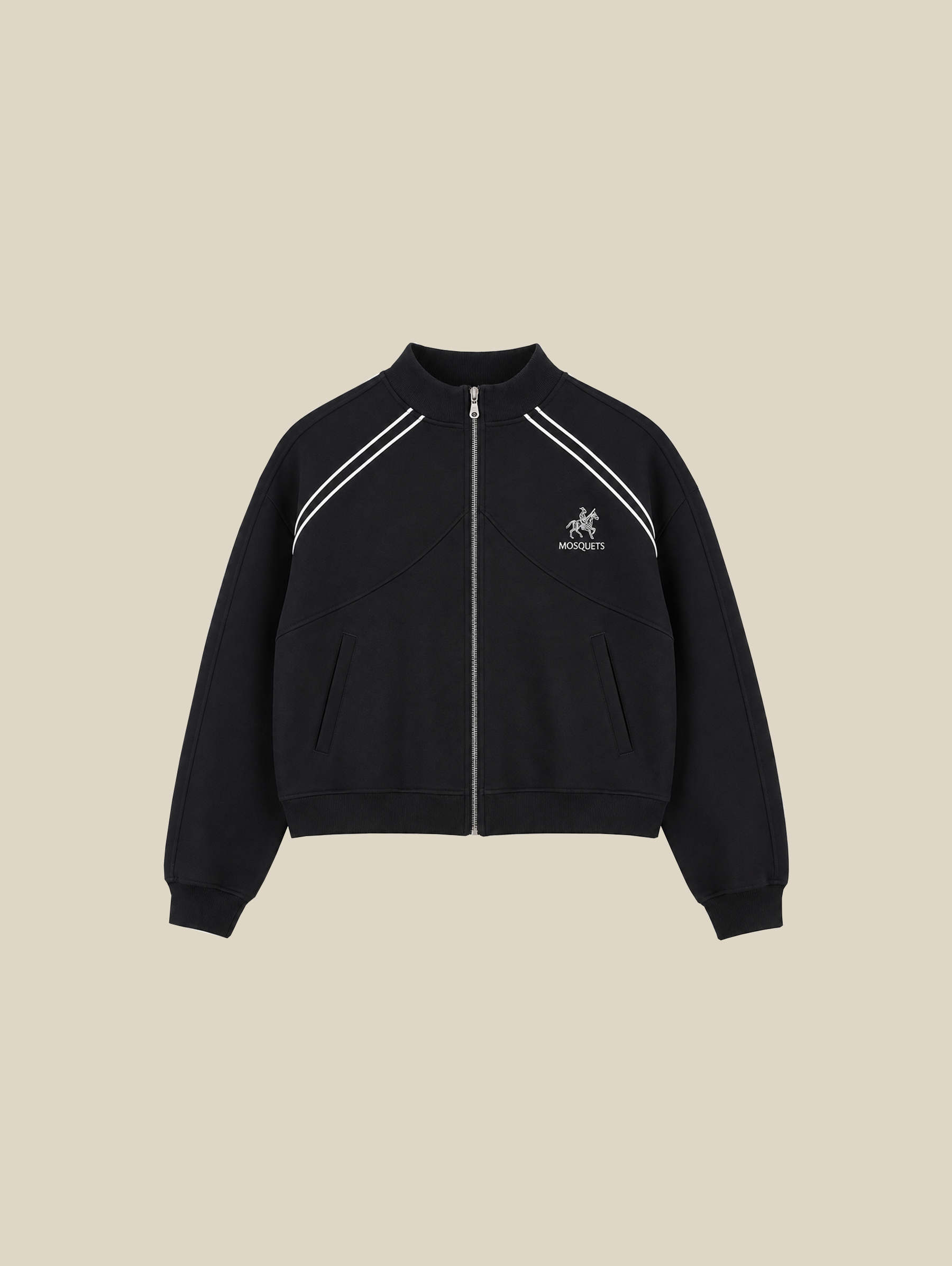 BLACK TRAIN JACKET "MOSQUETS"