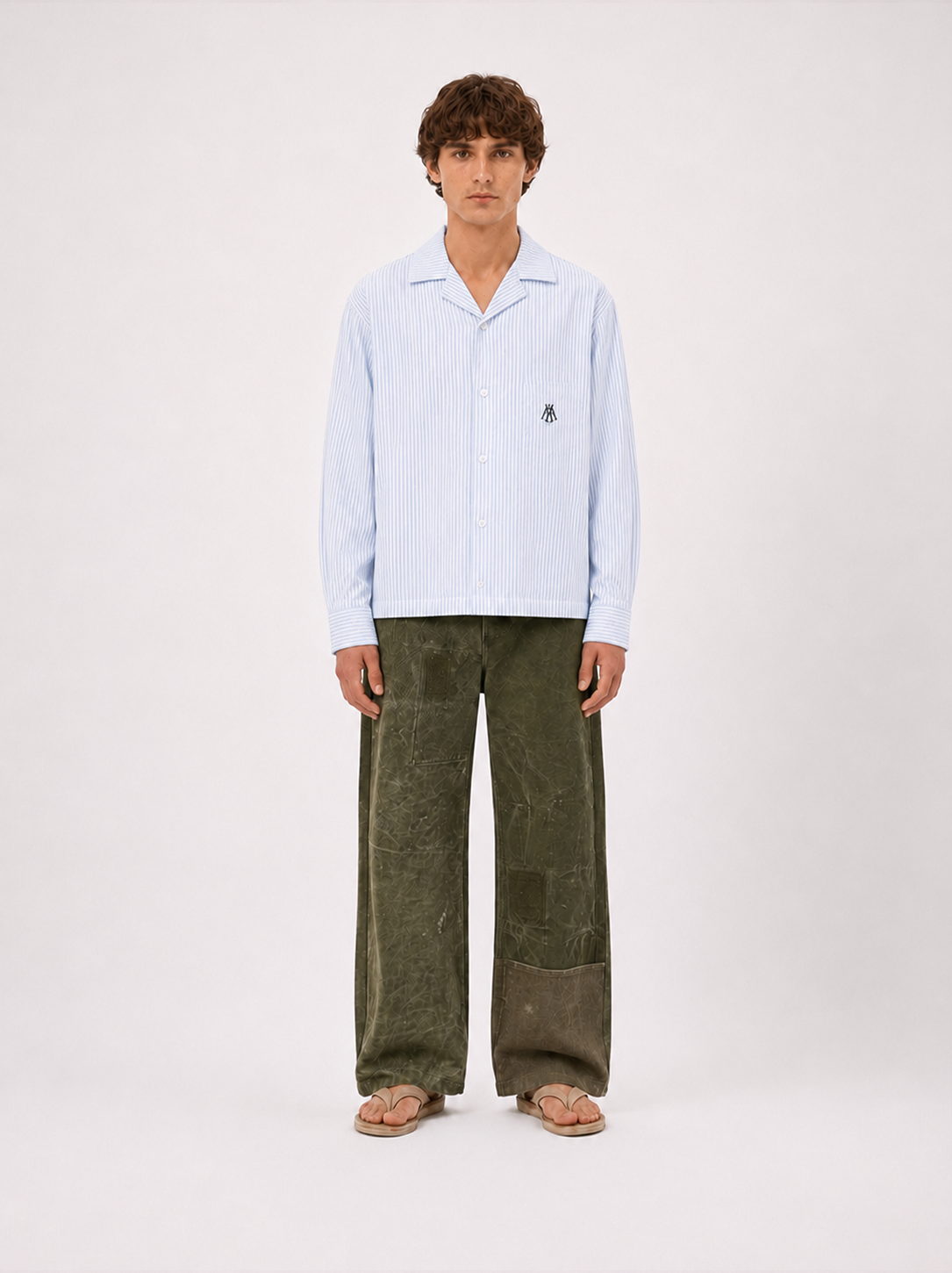 BLUE WHITE STRIPE OXFORD  SHIRT 
