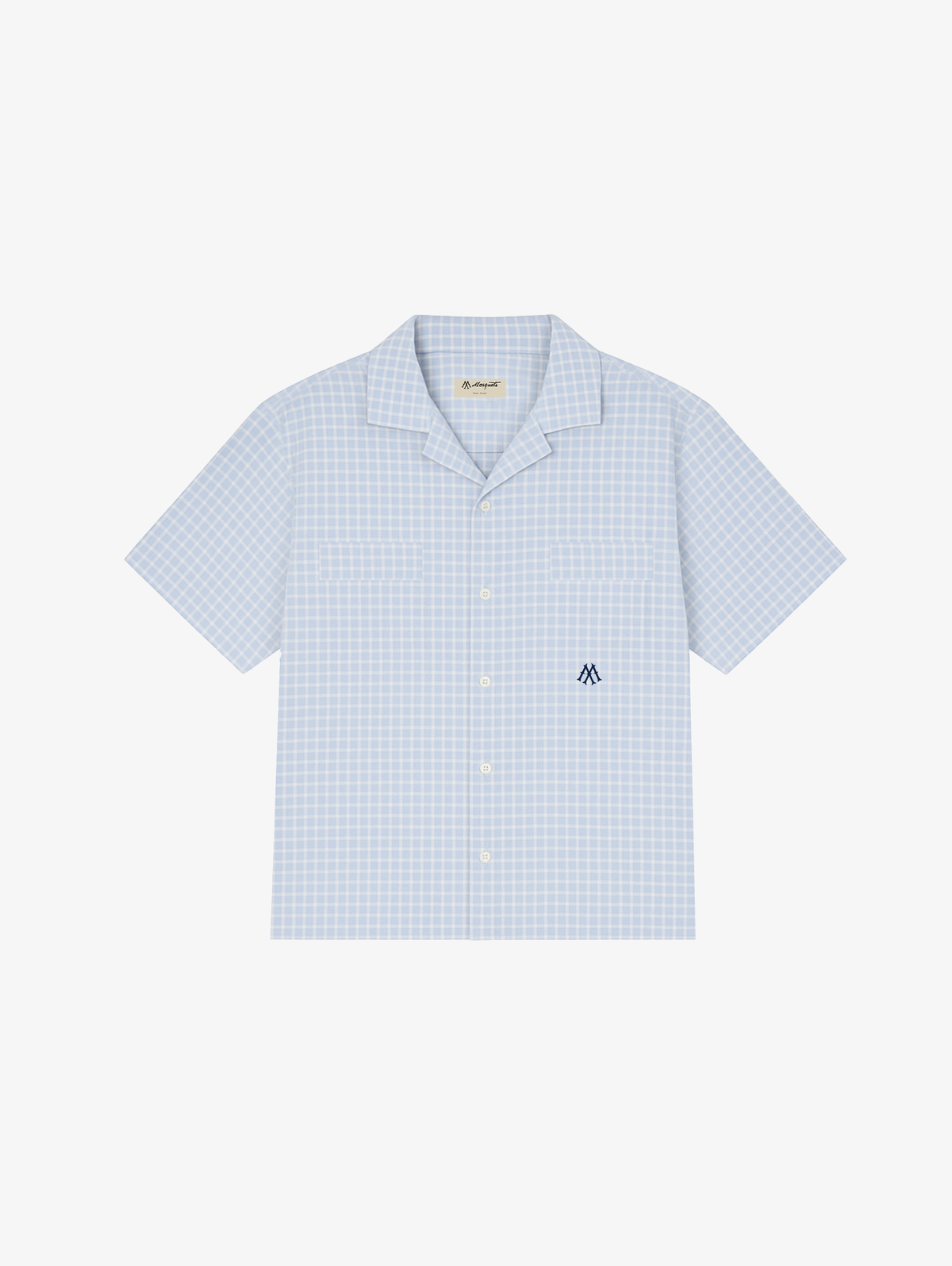 SEERSUCKER LIGHT BLUE /WHITE SHIRT "M"
