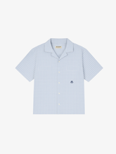 SEERSUCKER LIGHT BLUE /WHITE SHIRT "M"