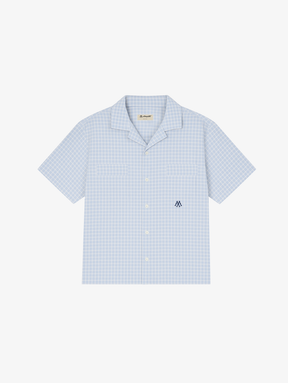 SEERSUCKER LIGHT BLUE /WHITE SHIRT "M"