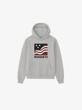 GREY MELANGE HOODED "AMERICANA" - Mosquets
