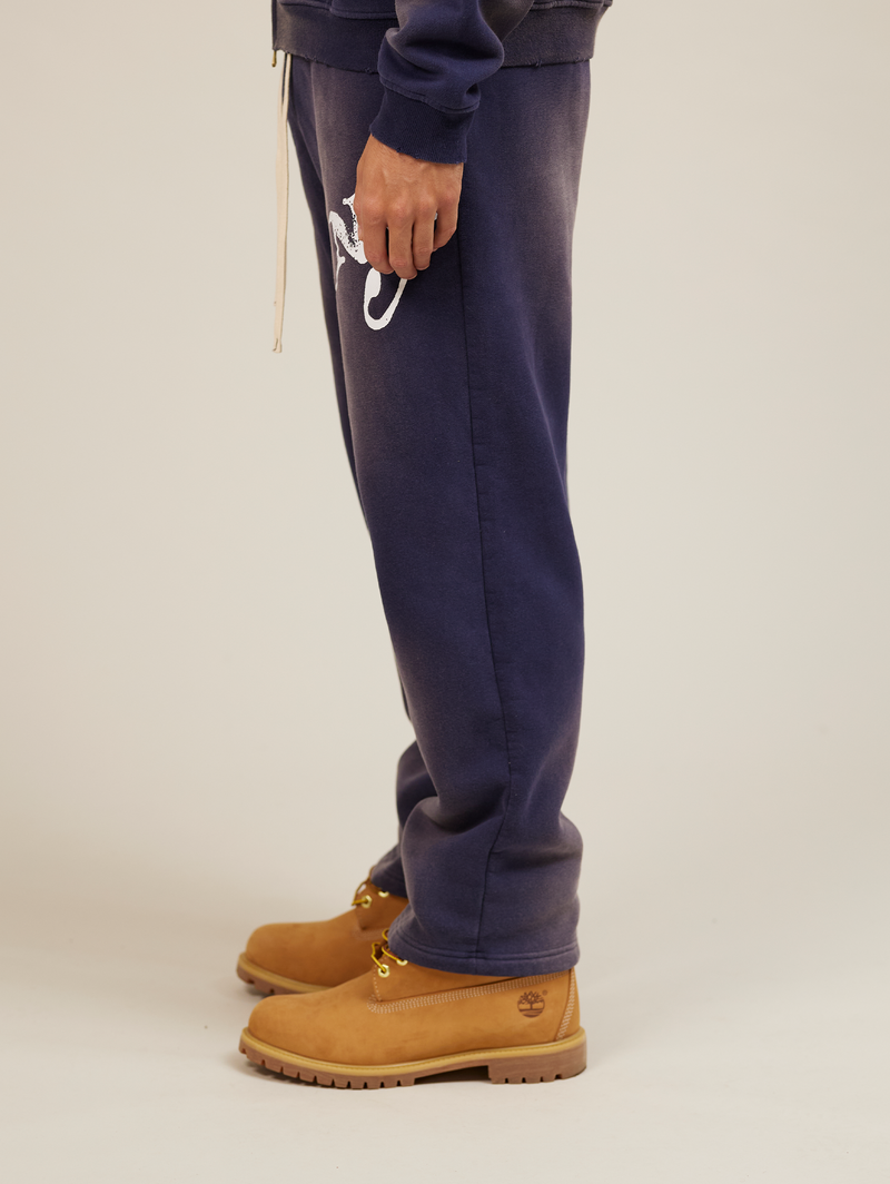 BLUE SUNFADED SWEATPANTS "NY"